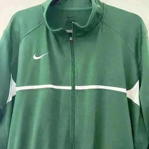 Nike Vintage Green White Stripe Track Jacket Out and Inside Pockets Men’s XXL - Picture 2 of 12